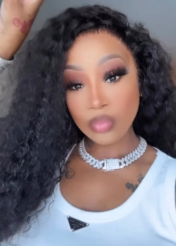 Deep wave lace frontal wig